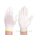 Hespax White Polyester PU Antistatic Household Hand Gloves